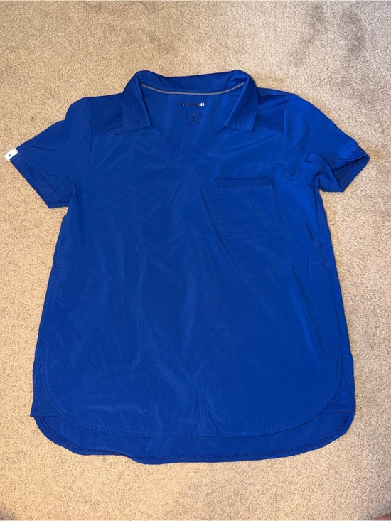 Walmart Tops - Women's Blue Short-Sleeve Button-Down Shirt